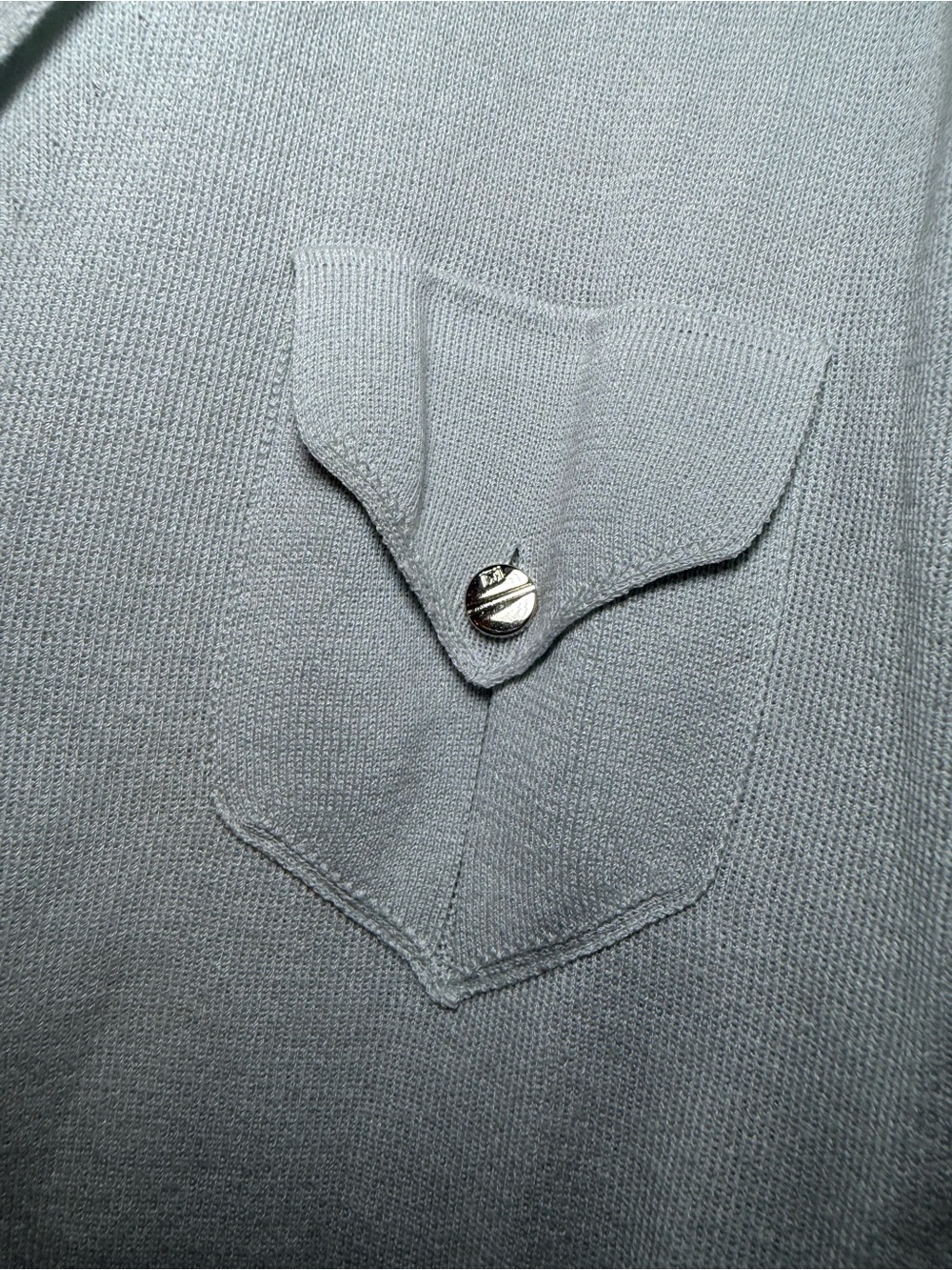 Escada Margaretha Ley Vintage Gray Buttoned Cardigan Large Silver Grommets Italy - Picture 4 of 16